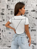 Casual Regular Sleeves Solid Women White Top