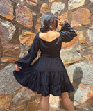 Vangull  Women Fit and Flare Black Dress