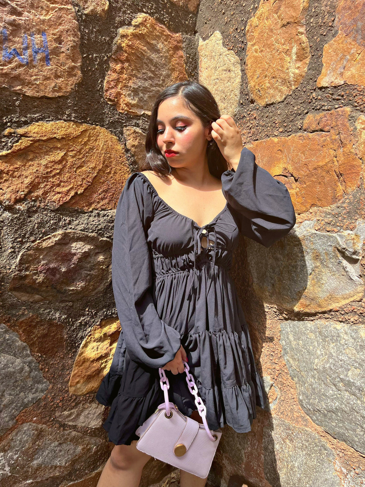 Vangull  Women Fit and Flare Black Dress